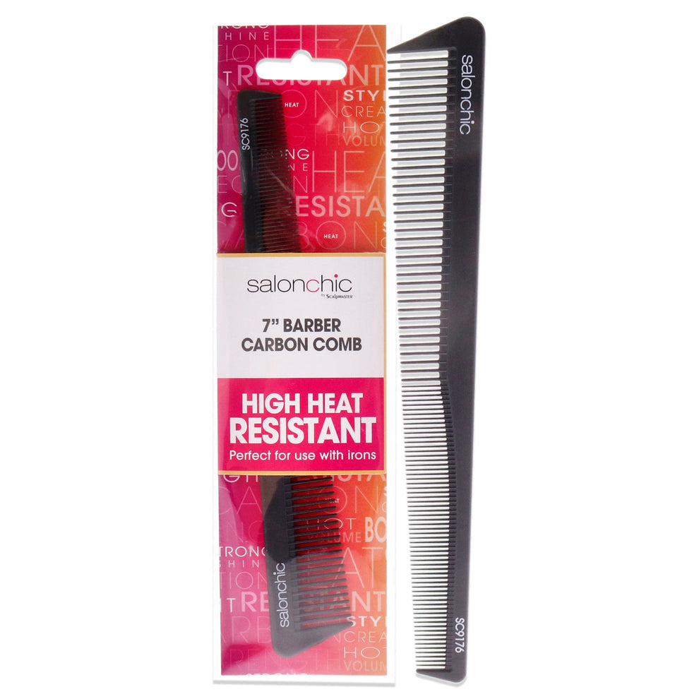 Barber Taper Carbon Comb High Heat Resistant 7 by SalonChic for Unisex ...