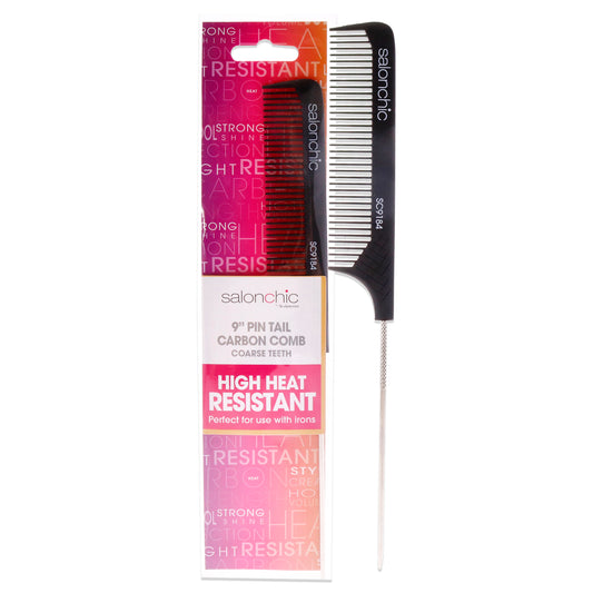 Pin Tail Carbon Comb High Heat Resistant 9 - Coarse Teeth