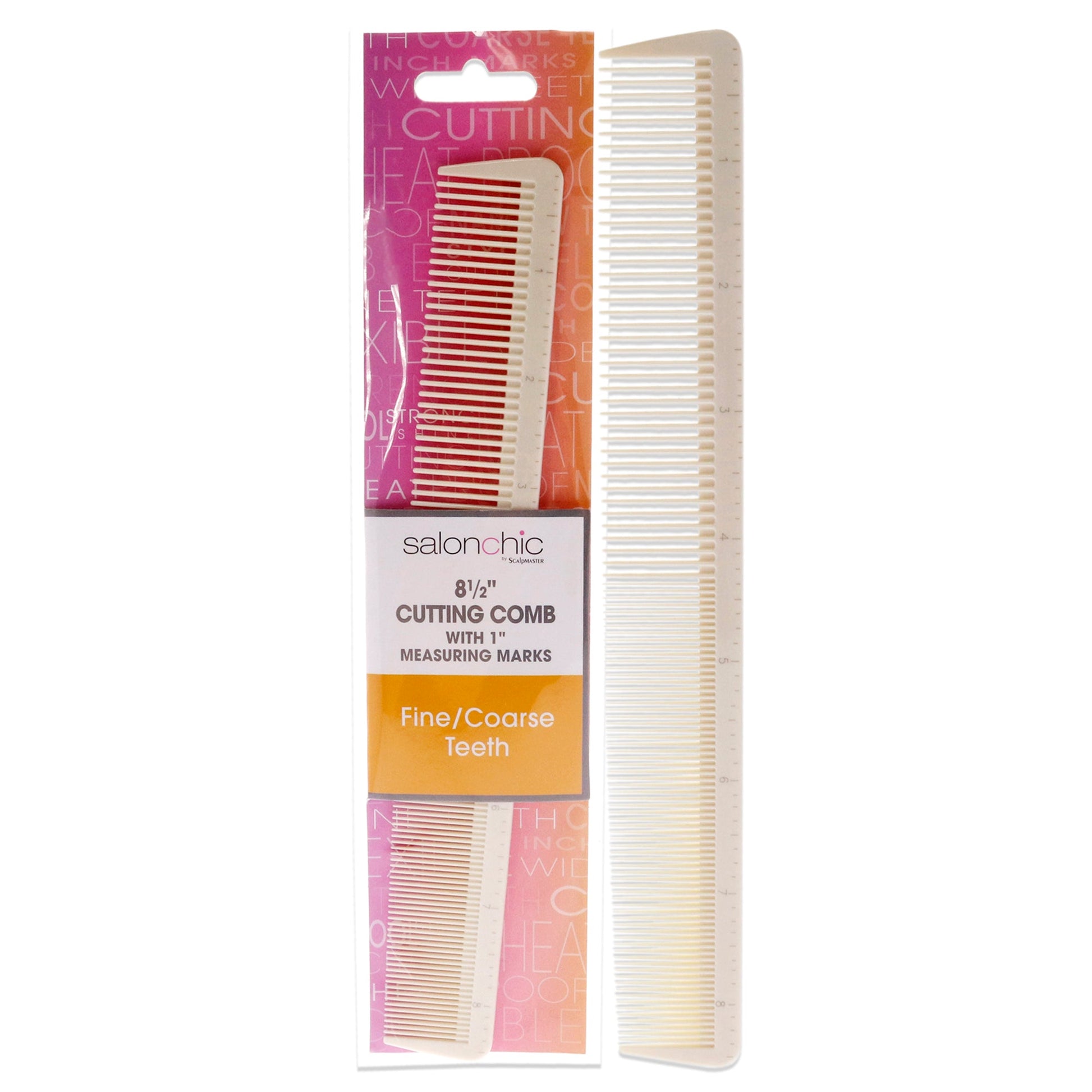 Cutting Comb W-1 Measuring Marks High Heat Resistant 8.5 - Fine-Coarse Teeth