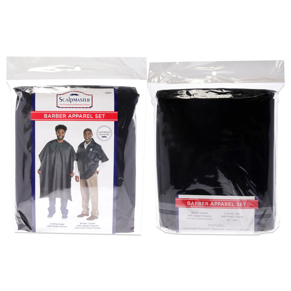 Barber Jacket and Cutting Cap Set - Black