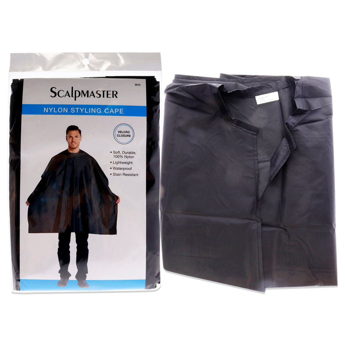 Nylon Styling Cape with Velcro Closure - Black