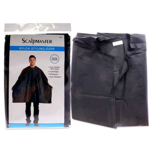Nylon Styling Cape with Velcro Closure - Black by Scalpmaster for Unisex - 1 Pc Apron