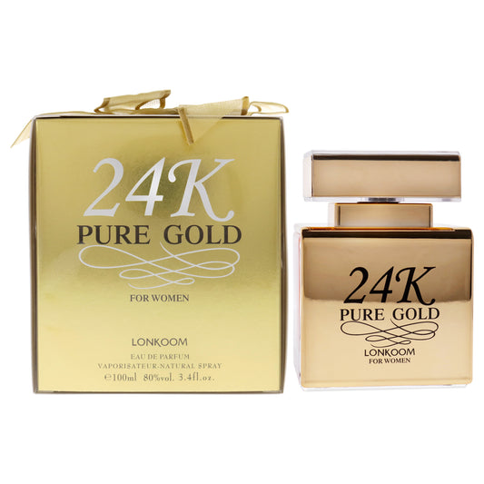 24K Pure Gold by Lonkoom for Women - 3.4 oz EDP Spray