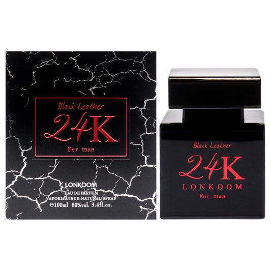 24K Black Leather by Lonkoom for Men - 3.4 oz EDP Spray