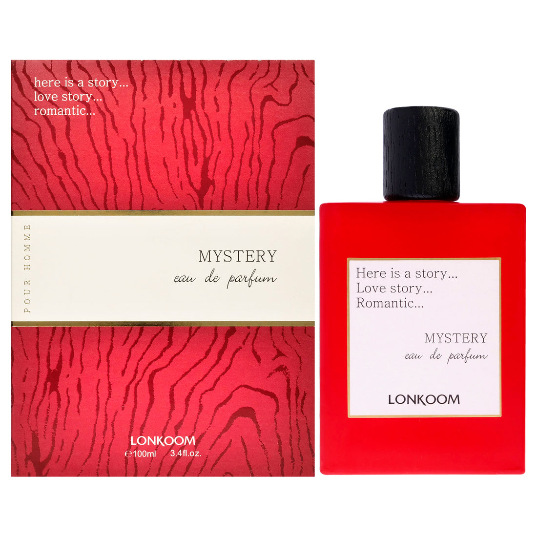 Mystery - Red by Lonkoom for Men - 3.4 oz EDP Spray