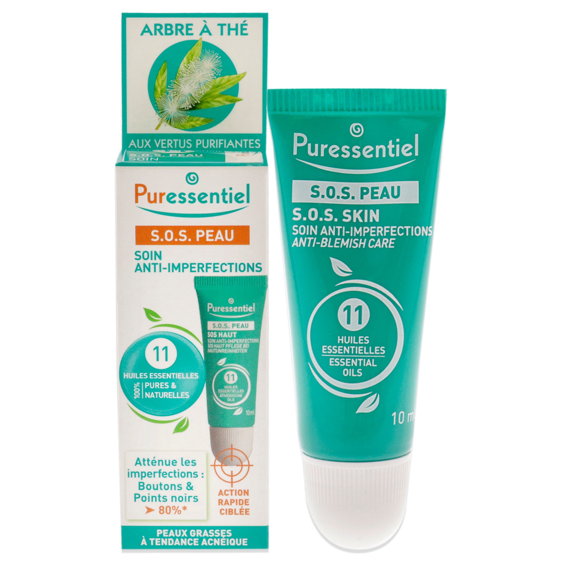 SOS Skin Anti-blemish Care by Puressentiel for Unisex - 0.34 oz Treatment