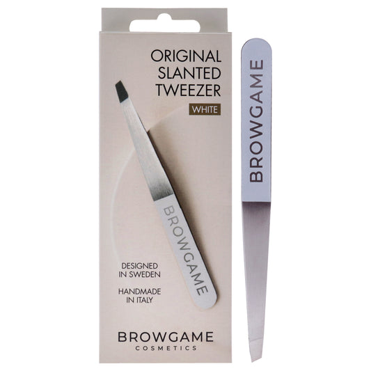 Original Slanted Tweezer - White by Browgame for Unisex - 1 Pc Tweezer