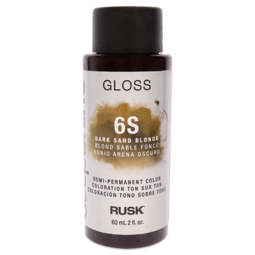 Deepshine Gloss Demi-Permanent Color - 6S Dark Sand Blonde by Rusk for Unisex - 2 oz Hair Color