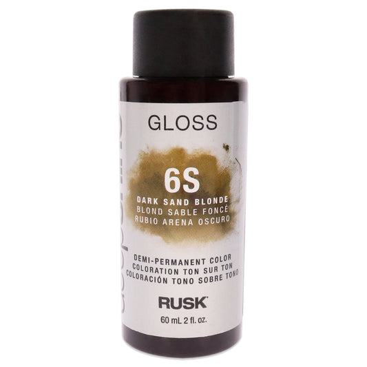 Deepshine Gloss Demi-Permanent Color - 6S Dark Sand Blonde by Rusk for Unisex - 2 oz Hair Color