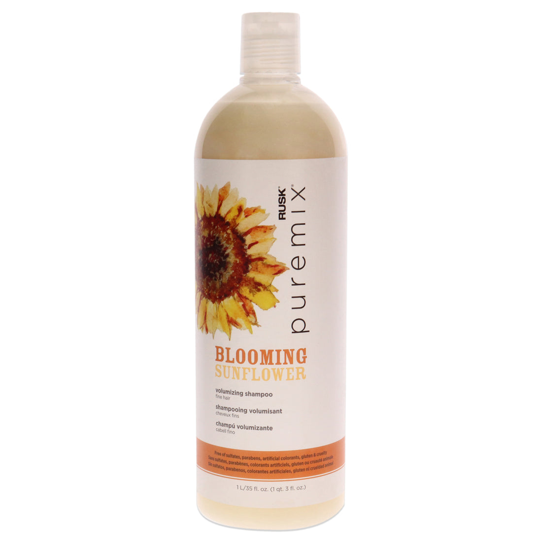 Rusk Puremix Blooming Sunflower Volumizing Shampoo - Fine Hair