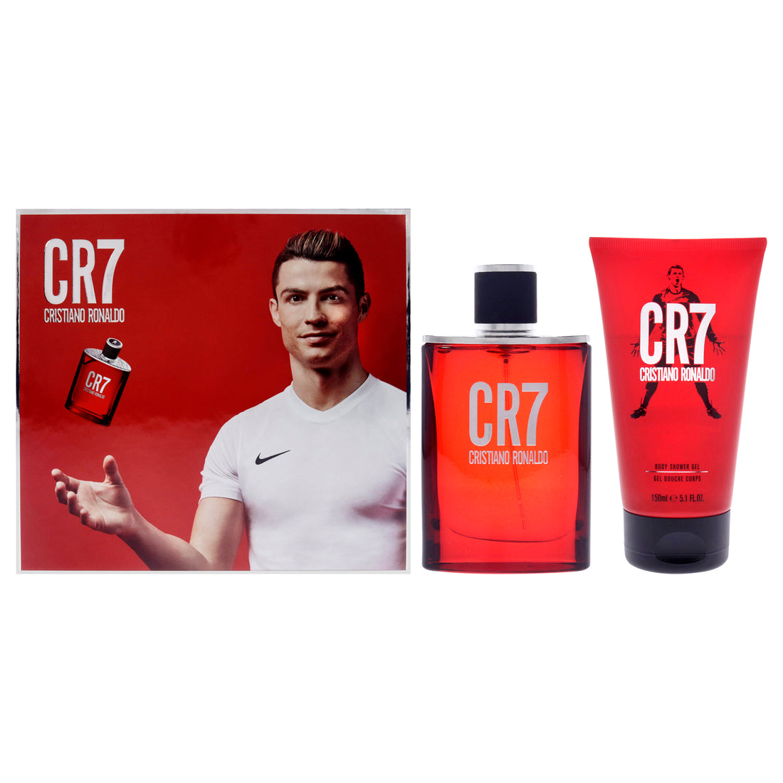 CR7 by Cristiano Ronaldo for Men - 2 Pc Gift Set 1.7oz EDT Spray, 5.1oz Shower Gel