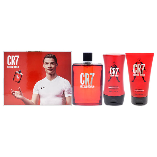 CR7 by Cristiano Ronaldo for Men - 3 Pc Gift Set 3.4oz EDT Spray, 5.1oz Shower Gel, 3.4oz After Shave Balm