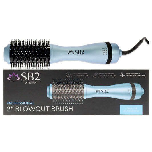 Professional Blowout Brush - Metalic Baby Blue by Sutra for Unisex - 2 Inch Hair Brush