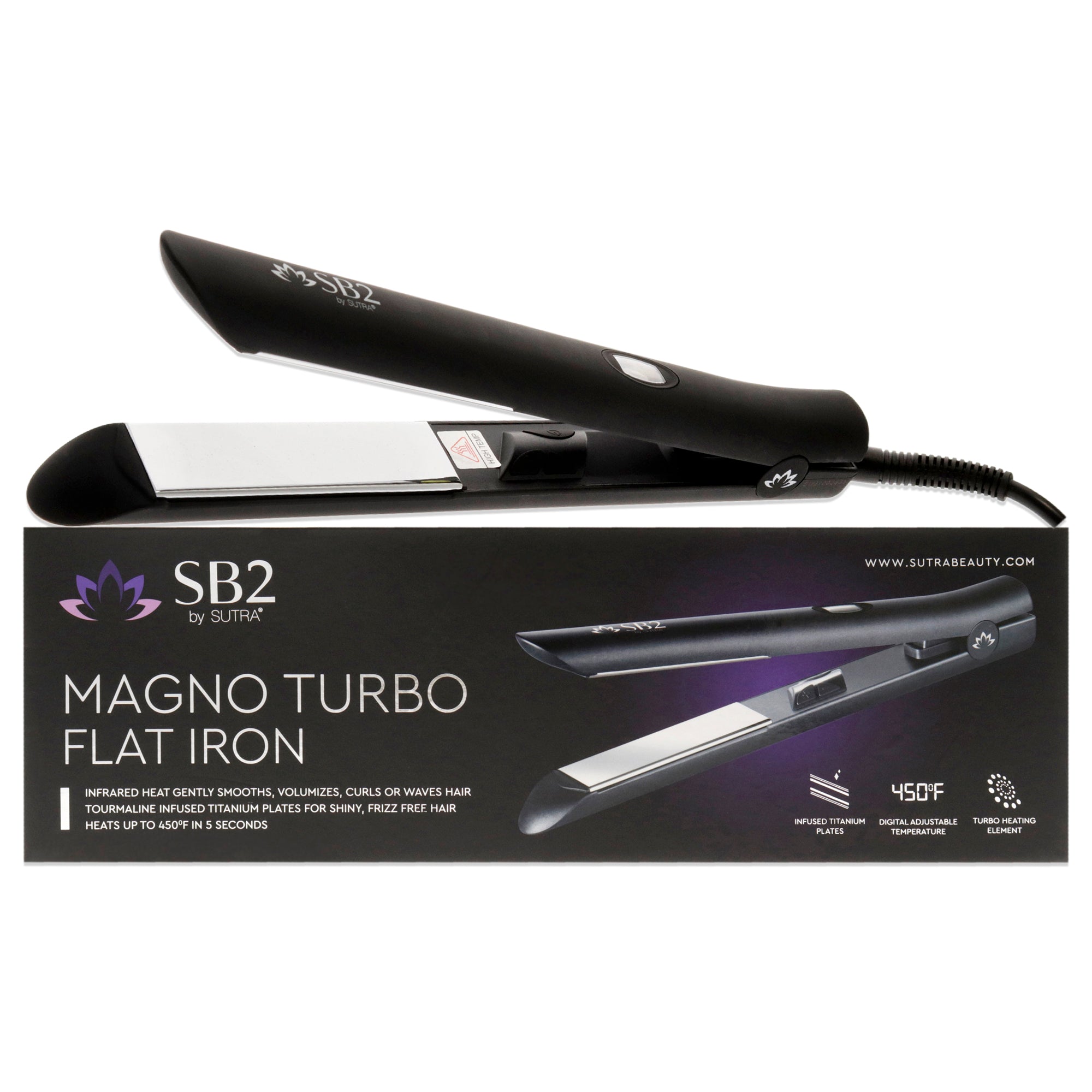 Magno Turbo Flat Iron - 10HSMT-B1 - Black by Sutra for Unisex - 1 Pc Flat Iron