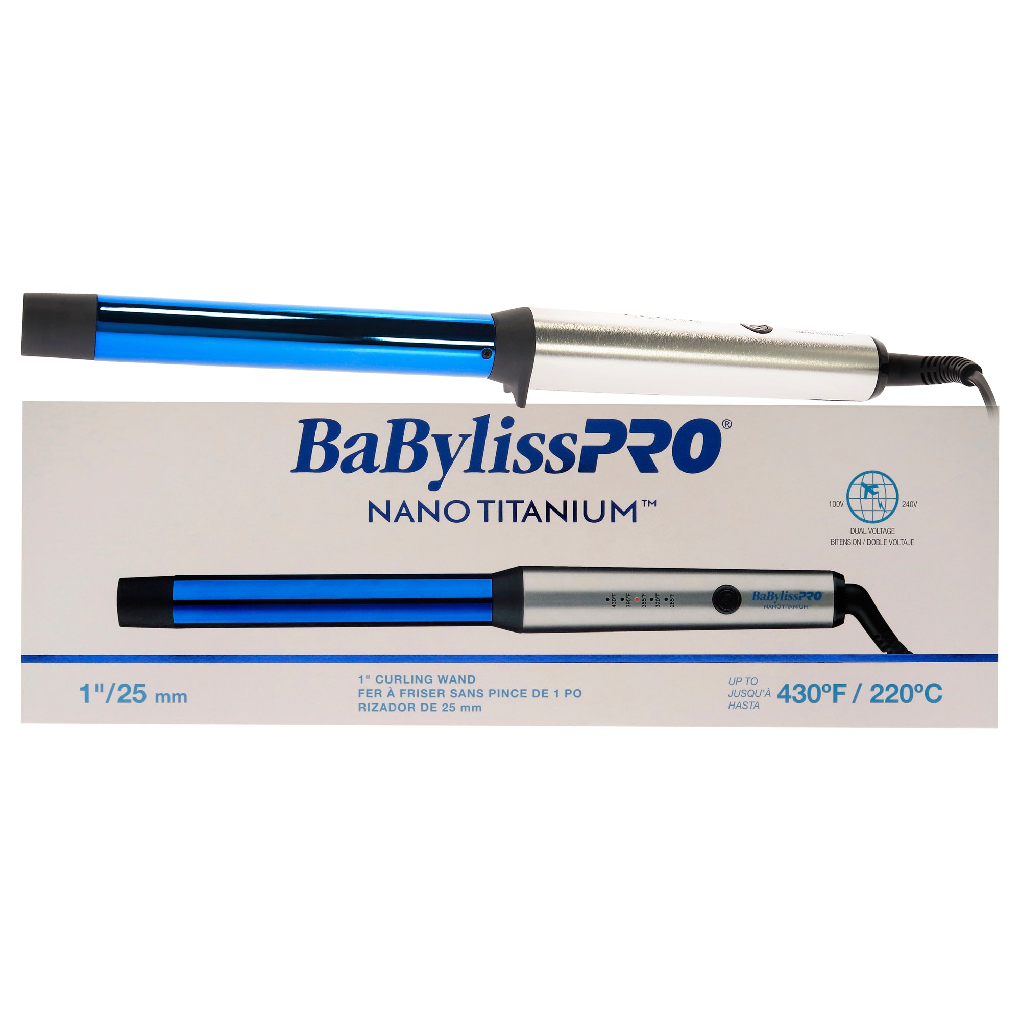 Pro Nano Titanium Curling Wand - BNTW100NUC by BaBylissPRO for Unisex - 1 Inch Curling Iron