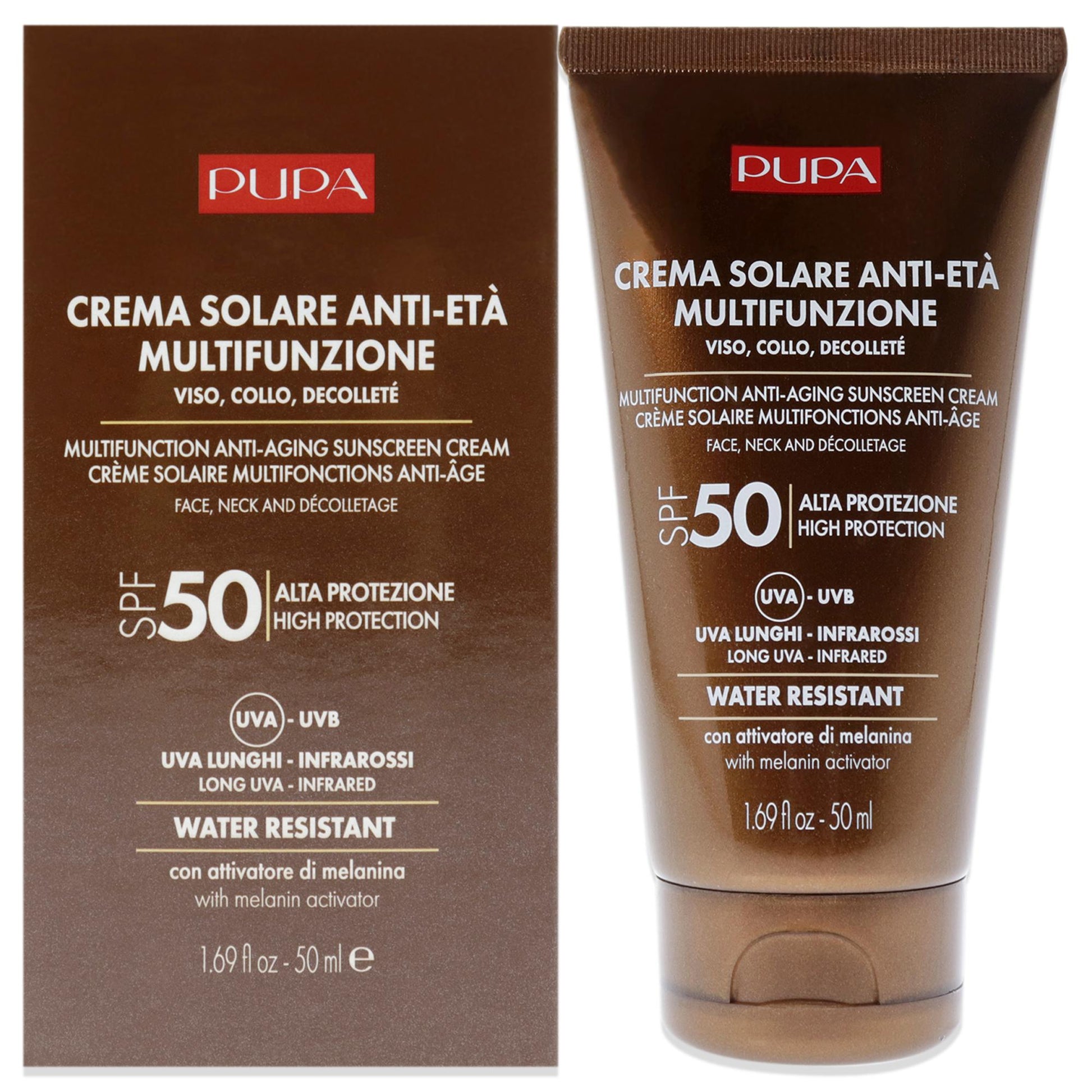 Multifunction Anti-Aging Water Resistant Sunscreen for Face SPF 50