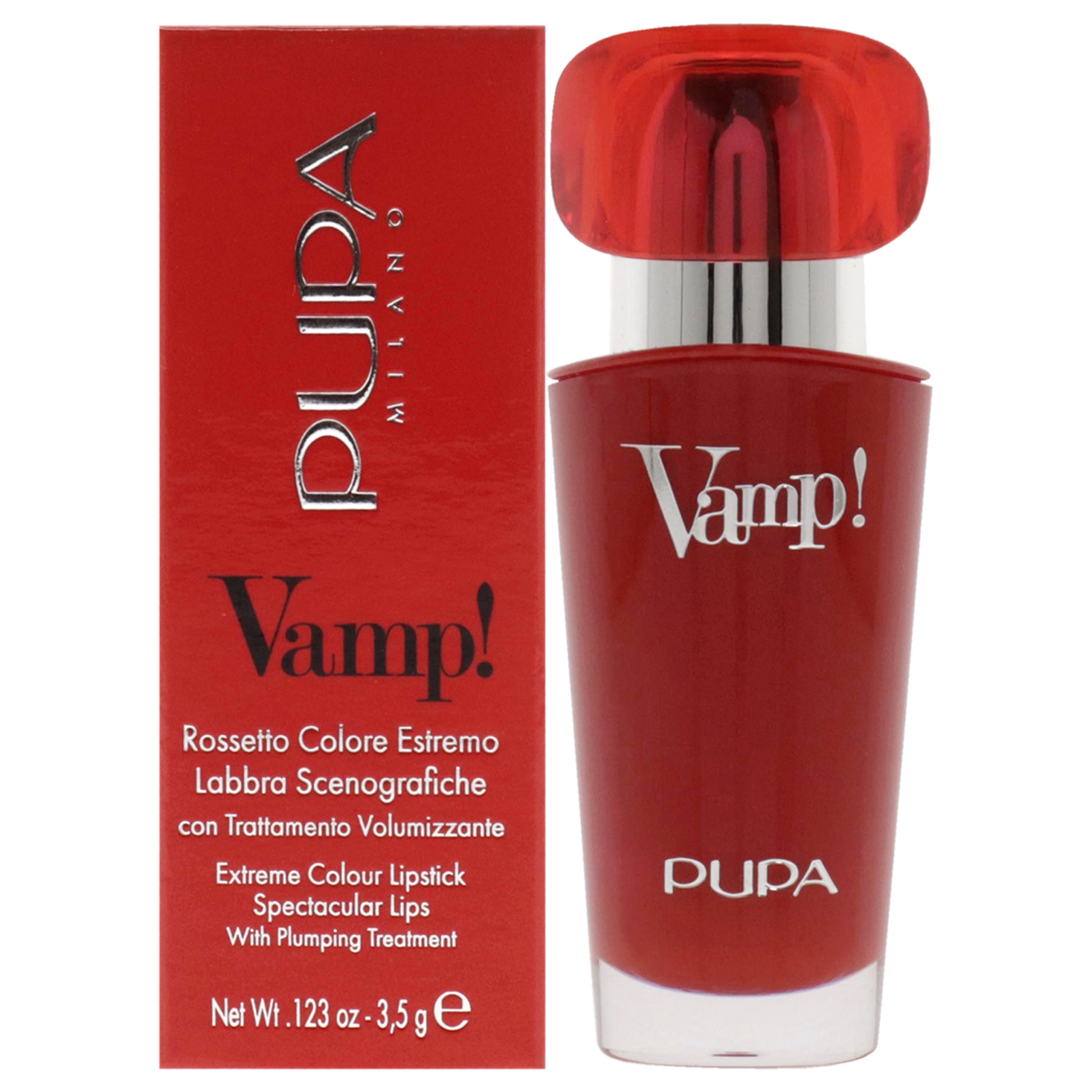 Vamp! Extreme Colour Lipstick with Plumping Treatment - 301 Intense Red