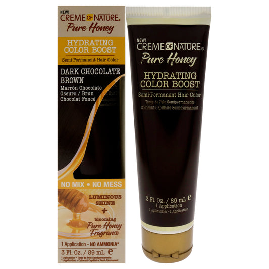 Pure Honey Hydrating Color Boost Semi-Permanent Hair Color - Dark Chocolate Brown by Creme of Nature for Unisex - 3 oz Hair Color