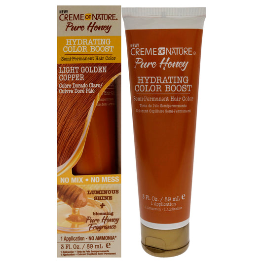 Pure Honey Hydrating Color Boost Semi-Permanent Hair Color - Light Golden Copper by Creme of Nature for Unisex - 3 oz Hair Color