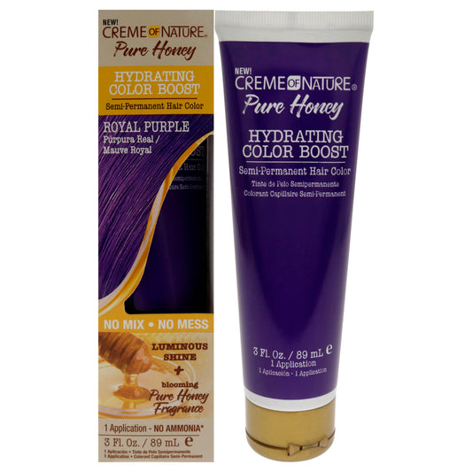 Pure Honey Hydrating Color Boost Semi-Permanent Hair Color - Royal Purple by Creme of Nature for Unisex - 3 oz Hair Color