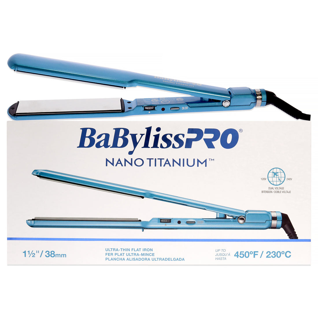 Nano Titanium Ultra-Thin Flat Iron - BNT4073TUC - Blue