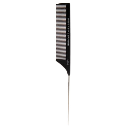 Carbon Comb Seamless Fine Tooth Pattern Metal Rattail - C50M