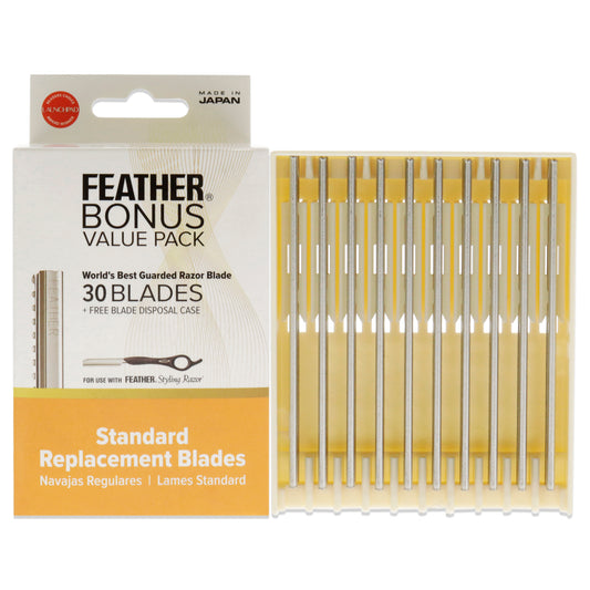 Feather Styling Razor Standard Replacement Blades by Jatai for Unisex - 30 Pc Blades
