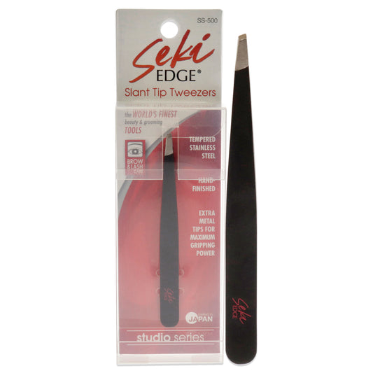 Seki Edge Black Slant Tip Tweezer - SS-500 by Jatai for Unisex - 1 Pc Tweezer