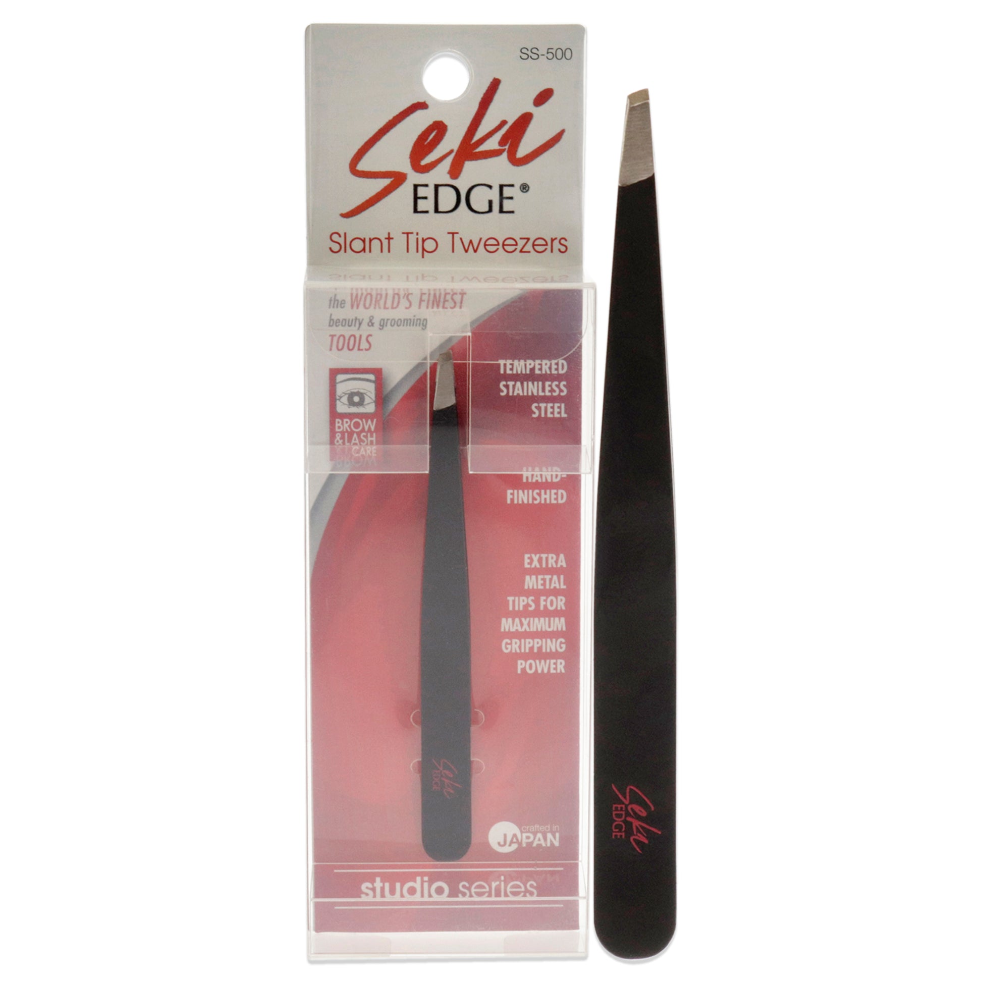 Seki Edge Black Slant Tip Tweezer - SS-500