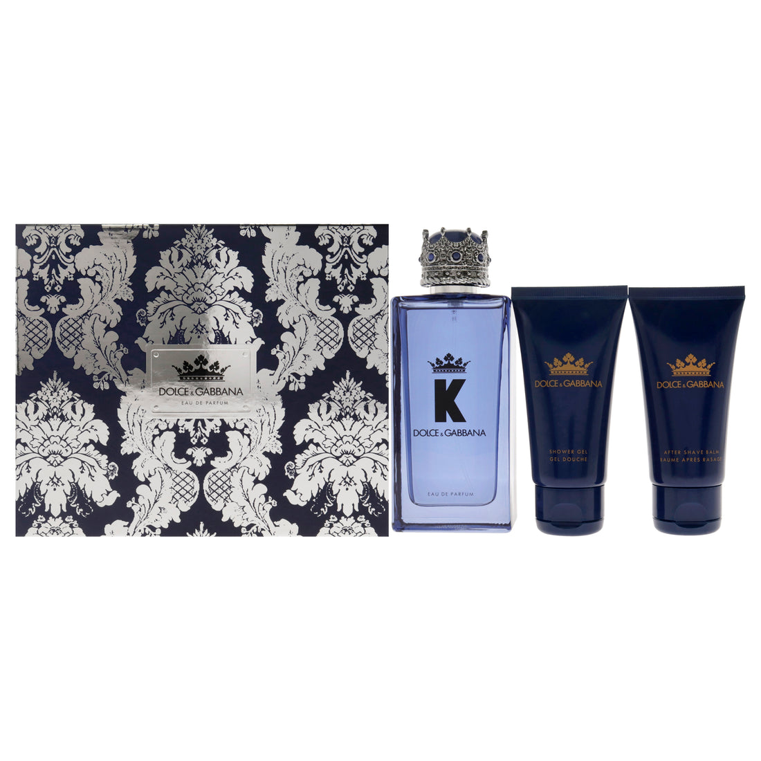 K by Dolce and Gabbana for Men - 3 Pc Gift Set 3.3oz EDP Spray, 1.6oz Shower Gel, 1.6oz After Shave Balm