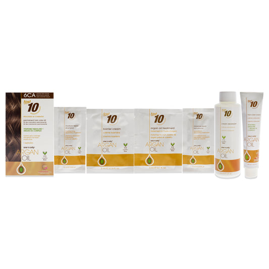 Argan Oil Fast 10 Permanent Hair Color Kit - 6CA Caramel Dark Blonde by One n Only for Unisex - 1 Pc Hair Color