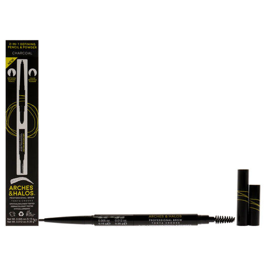 2-in-1 Defining Eyebrow Pencil and Powder - Charcoal