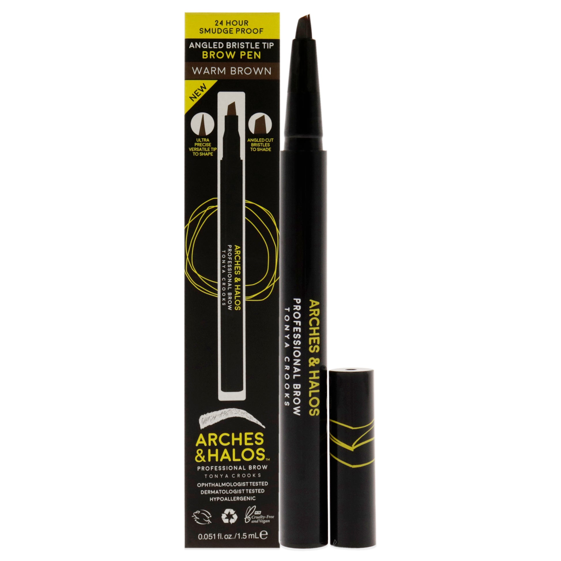 Arches and Halos Angled Bristle Tip Waterproof Brow Pen