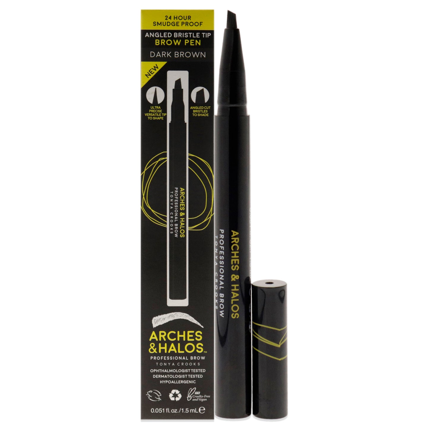 Arches and Halos Angled Bristle Tip Waterproof Brow Pen