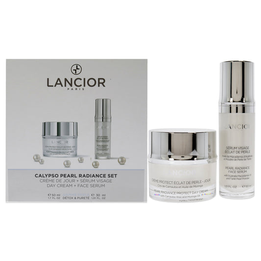 Pearl Radiance Calypso Set by Lancior for Unisex - 2 Pc 1.01oz Pearl Radiance Sublime Face Serum, 1.7oz Pearl Radiance Protect Day Cream