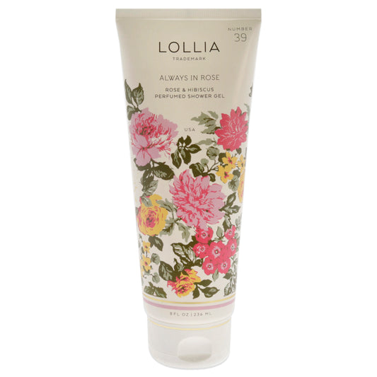 Always in Rose Perfumed Shower Gel by Lollia for Unisex - 8 oz Shower Gel
