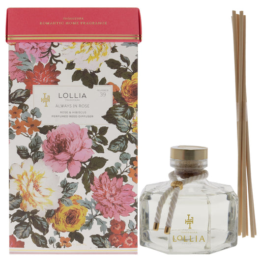 Always in Rose Perfumed Reed Diffuser by Lollia for Unisex - 8 oz Diffuser