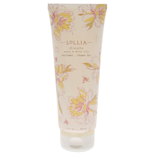 Breathe Perfumed Shower Gel - Peony and white lily by Lollia for Unisex - 8 oz Shower Gel