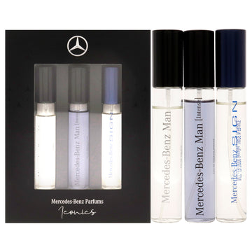 Mercedes-Benz Discovery Coffret by Mercedes-Benz for Unisex - 3 Pc Mini Gift Set 0.34oz Mercedes-Benz Man EDT Spray, 0.34oz Mercedes-Benz Man Intense, 0.34oz Mercedes-Benz Sign
