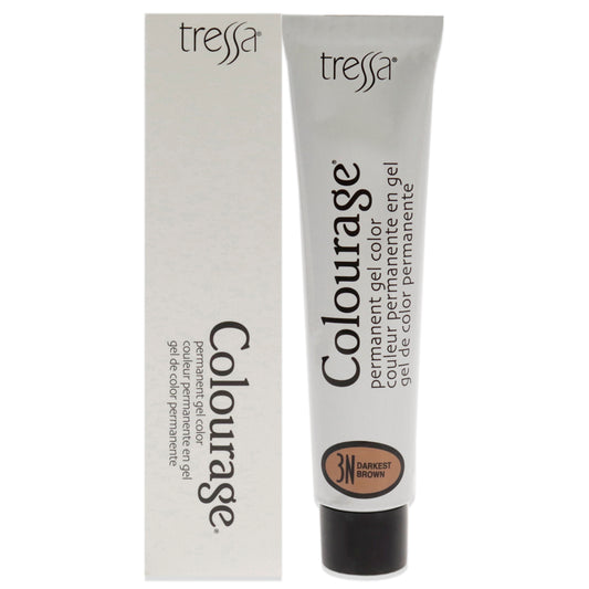 Colourage Permanent Gel Color - 3N Darkest Brown by Tressa for Unisex - 2 oz Hair Color