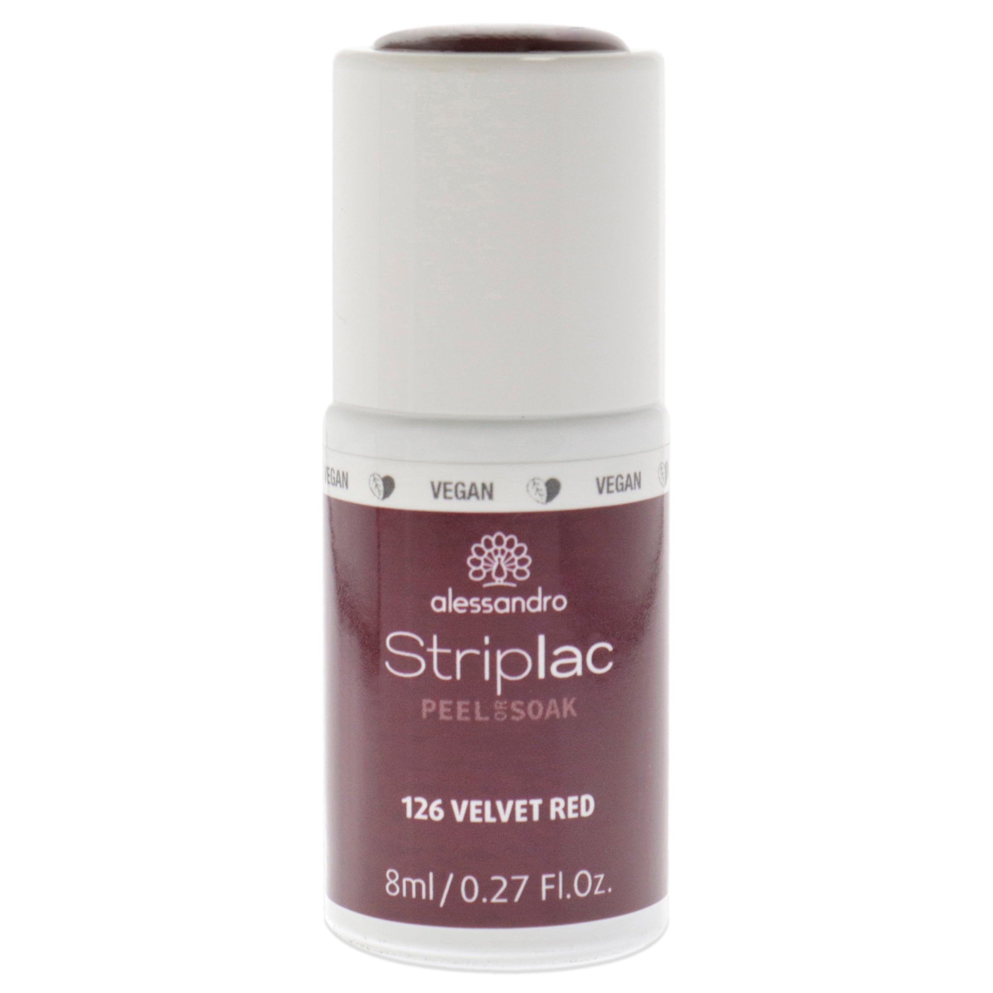 Striplac Peel or Soak - 126 Velvet Red by Alessandro for Women - 0.27 oz Nail Polish