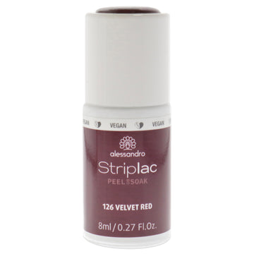 Striplac Peel or Soak - 126 Velvet Red by Alessandro for Women - 0.27 oz Nail Polish