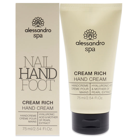Spa Cream Rich Hand Cream by Alessandro for Women 2.54 oz Cream