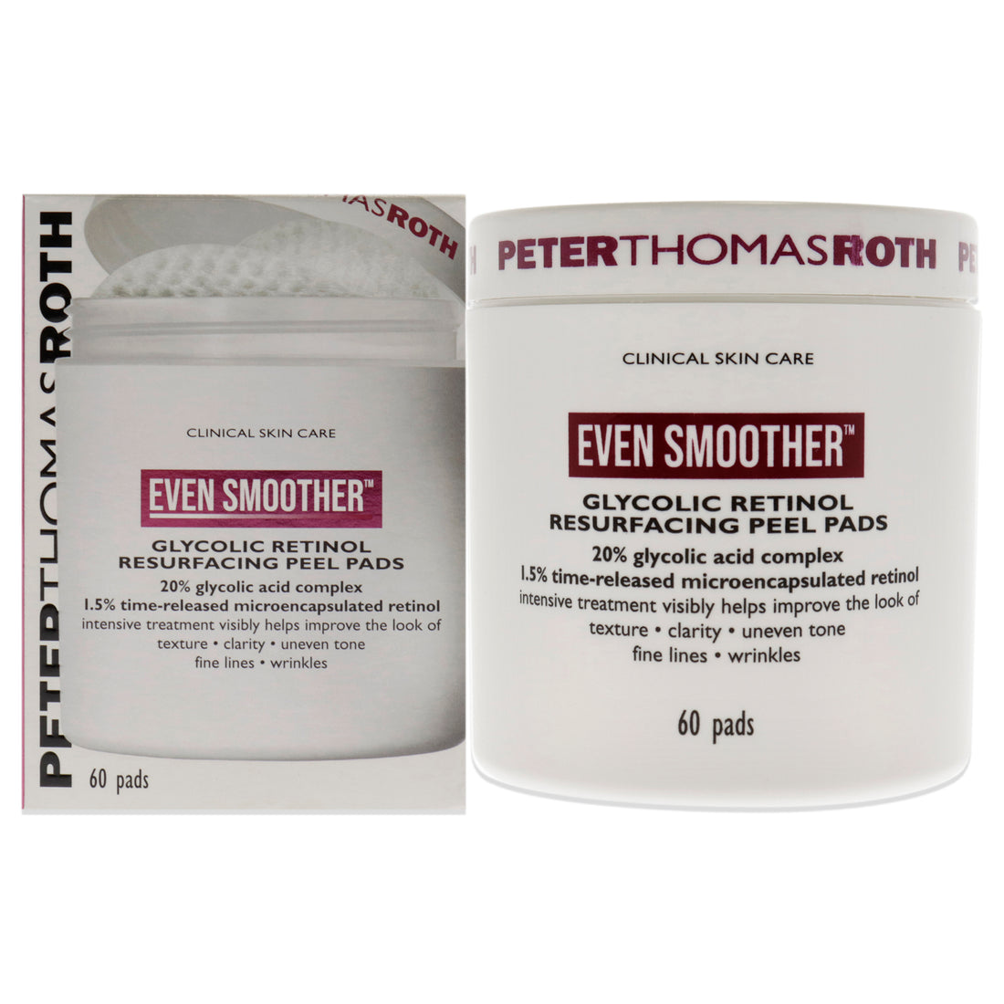 Even Smoother Glycolic Retinol Resurfacing Peel Pads by Peter Thomas Roth for Women - 60 Pads Treatment