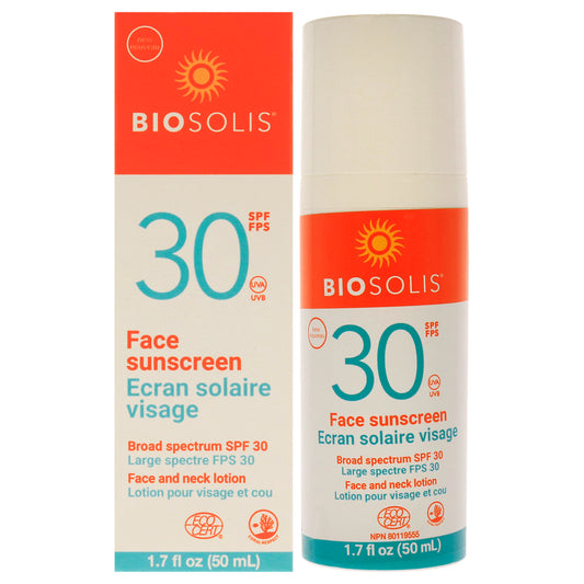 Face Sunscreen and Neck Lotion SPF 30 by Biosolis for Unisex - 1.7 oz Sunscreen
