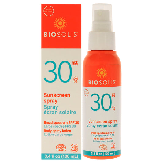 Sunscreen Body Spray Lotion SPF 30 by Biosolis for Unisex - 3.4 oz Sunscreen
