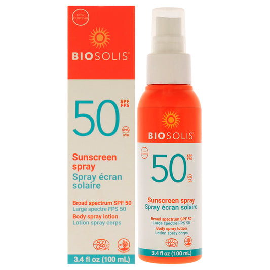 Sunscreen Body Spray Lotion SPF 50 by Biosolis for Unisex - 3.4 oz Sunscreen
