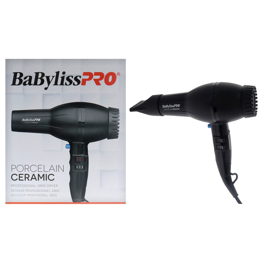 Porcelain Ceramic Professional 2800 Dryer - BP2800N - Black