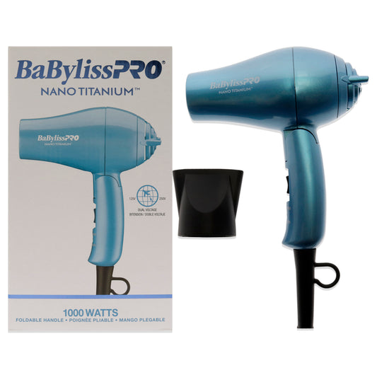 Nano Titanium Foldable Handle - BNT053TUC - Blue by BaBylissPRO for Unisex - 1 Pc Hair Dryer