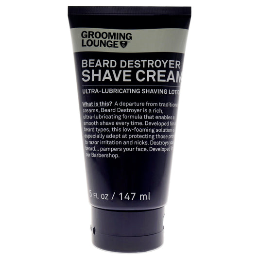 Beard Destroyer Shave Cream by Grooming Lounge for Men - 5 oz Cream